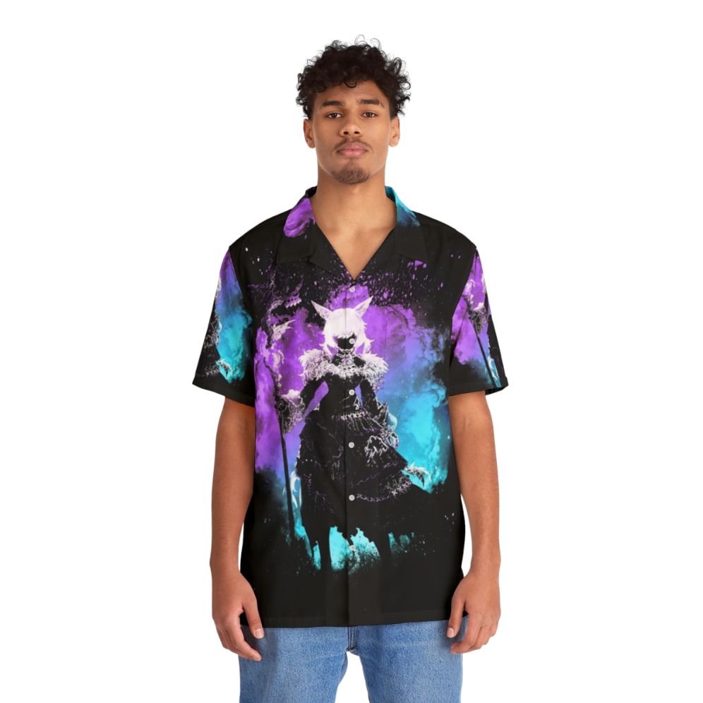 Cosmic Fantasy Hawaiian Shirt with Final Fantasy Inspired Design - People Front