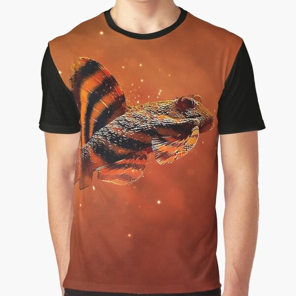 L397 tiger pleco graphic print on a t-shirt