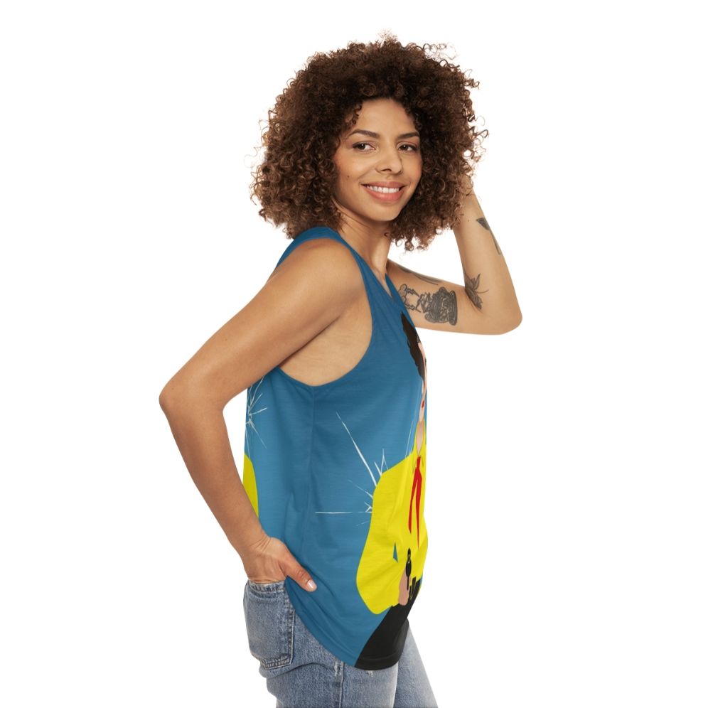 Unisex Vienna Tank Top with Alexander Mogollo Art - women side