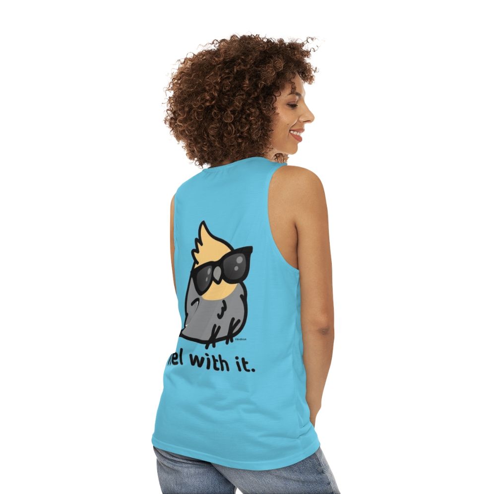 Cockatiel Unisex Grey Tank Top - women back