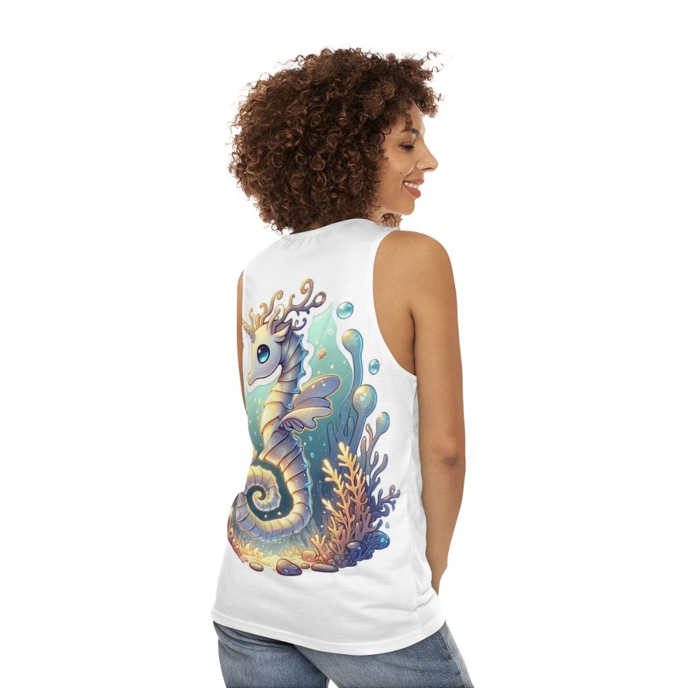 Unisex tank top featuring enchanting fantasy animals - women back