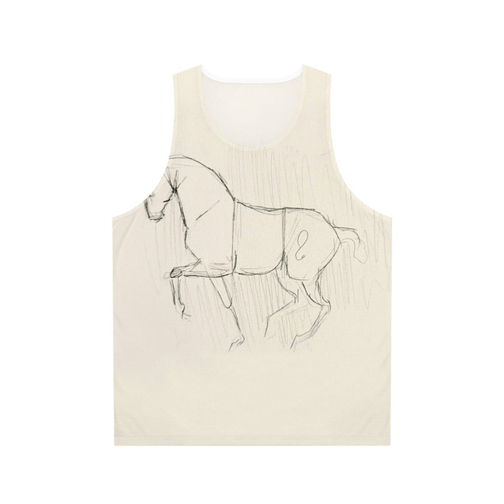 Dressage horse sketch on a unisex tank top