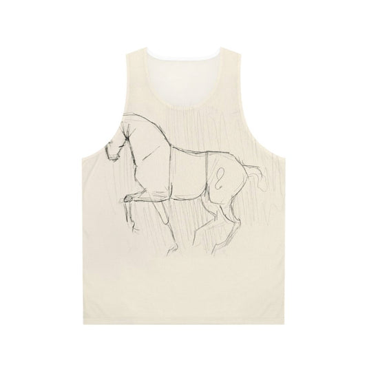 Dressage horse sketch on a unisex tank top