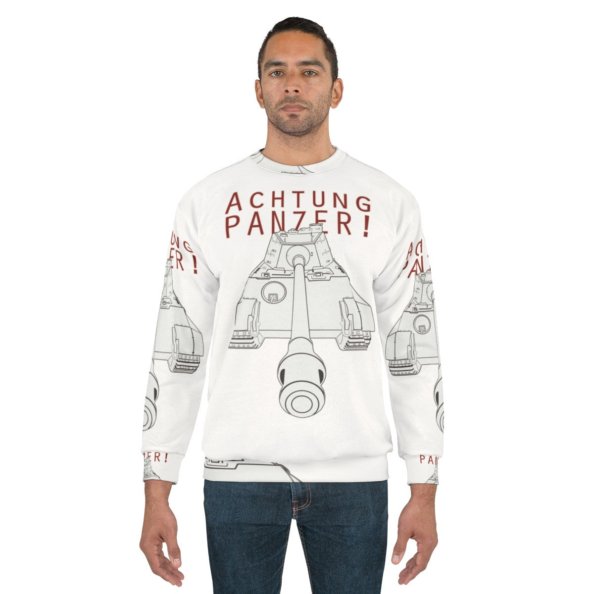 Achtung Panzer! German Tiger II Tank Sweatshirt for WWII Fans - men