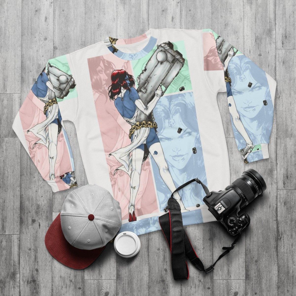 Mystique X-Men Sweatshirt - flat lay