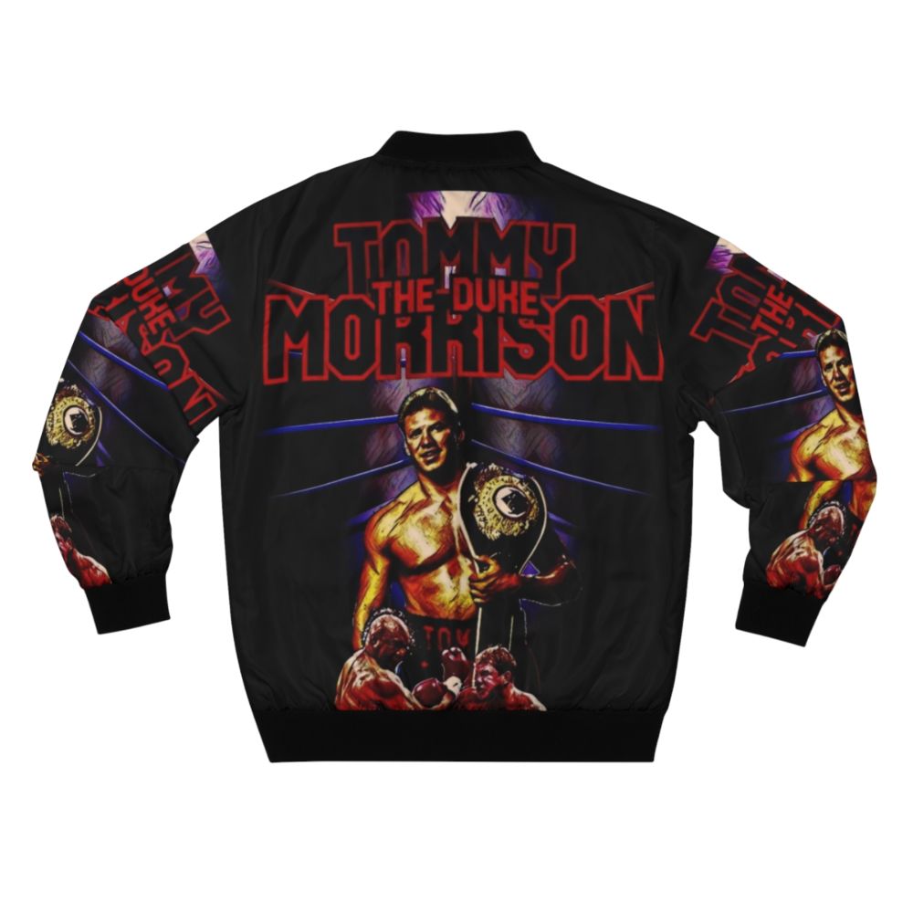 Tommy Morrison Heavyweight Boxing Champion Wearing a Bomber Jacket - Back