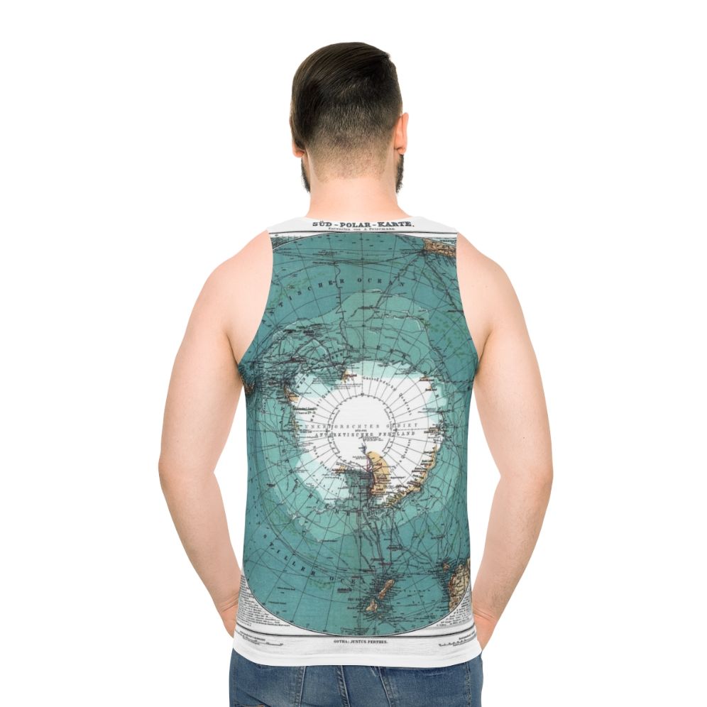 Vintage Antarctica map unisex tank top - men back