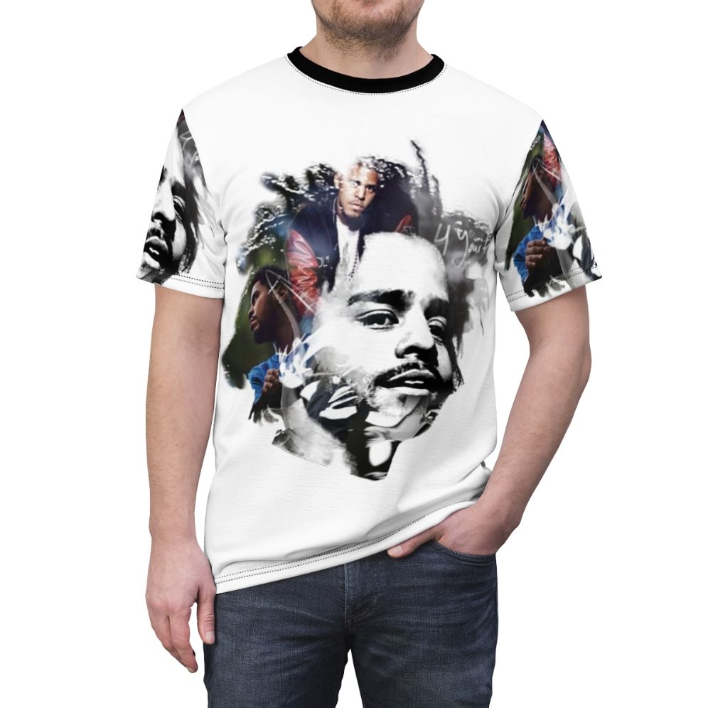 Stylish J-Cole Inspired Hip-Hop T-Shirt - men front