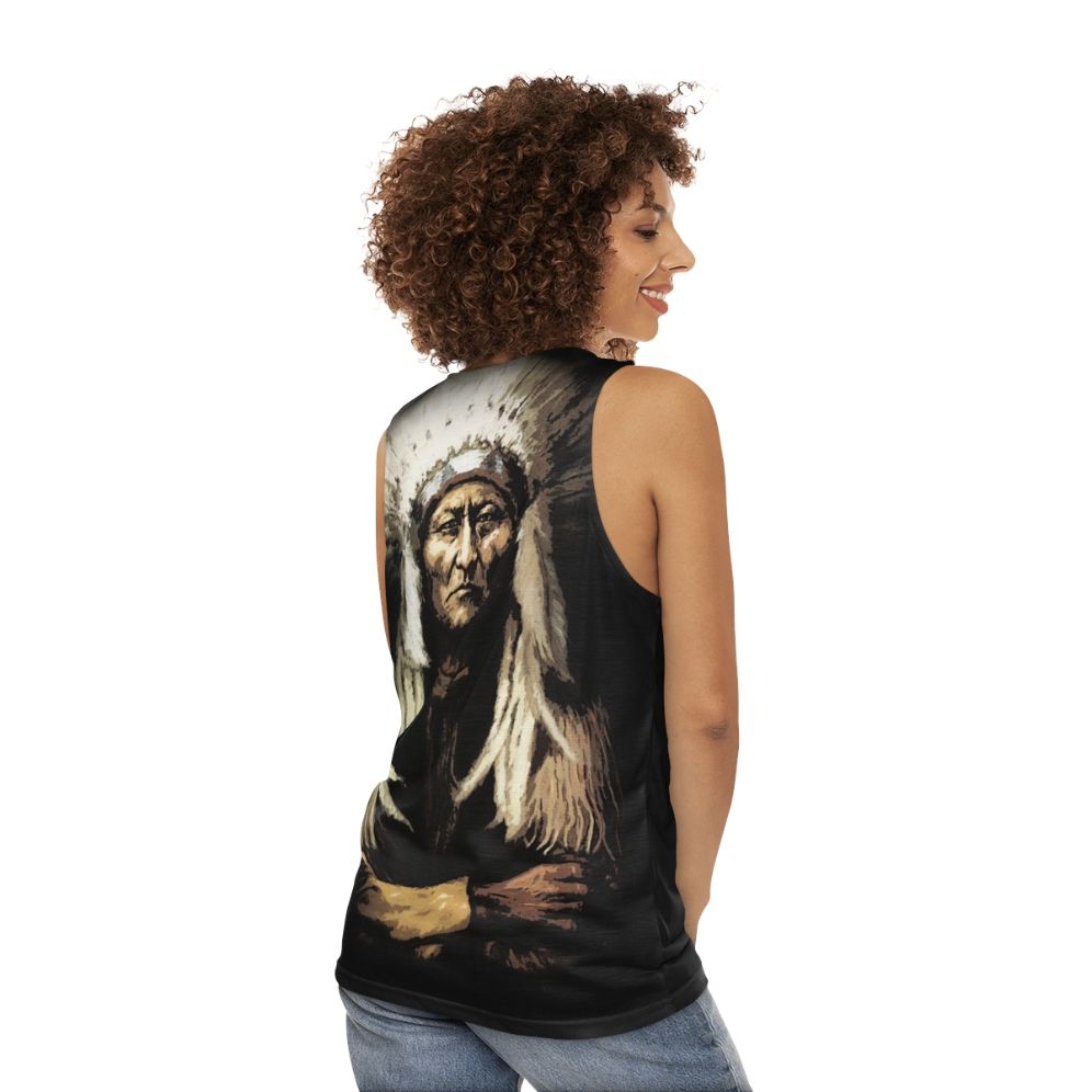 Sitting Bull Native American Tribal Unisex Tank Top - women back