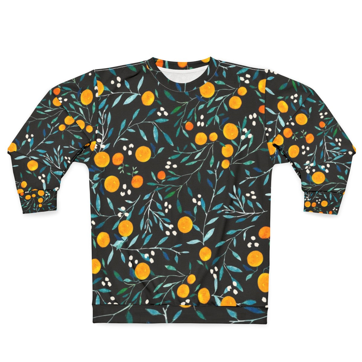 Oranges watercolor floral pattern sweatshirt