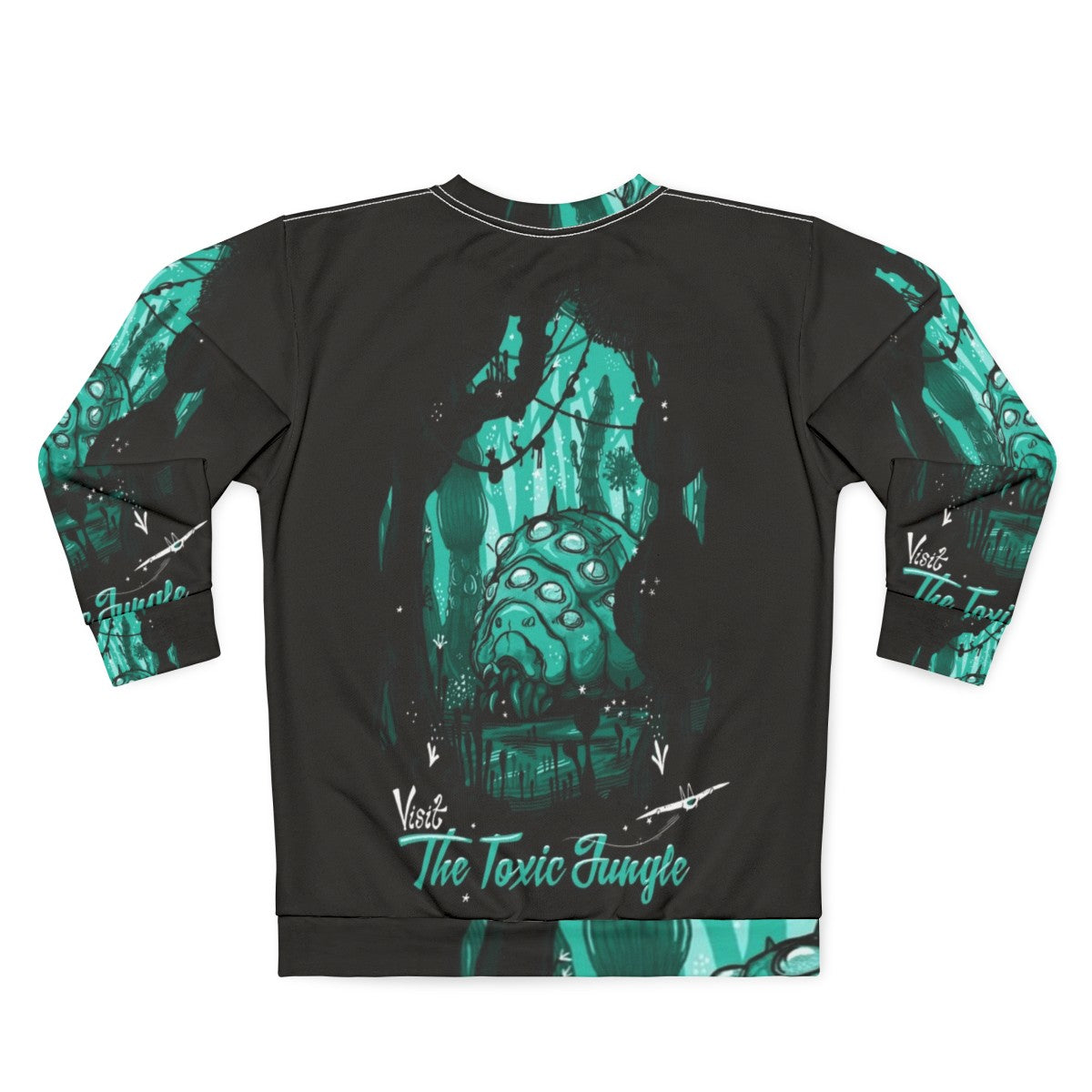 Toxic Jungle Sweatshirt featuring Nausicaa inspired forest and wildlife design - Back