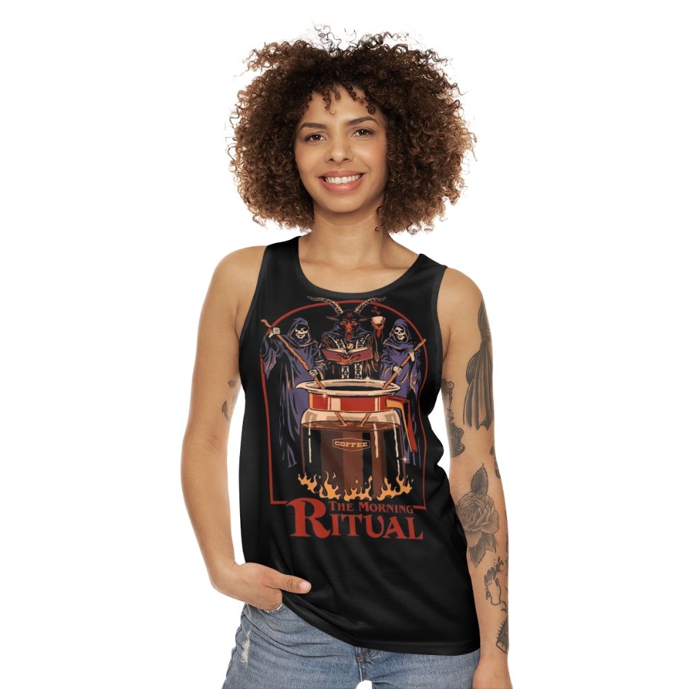 Retro Caffeine Ritual Unisex Tank Top - women