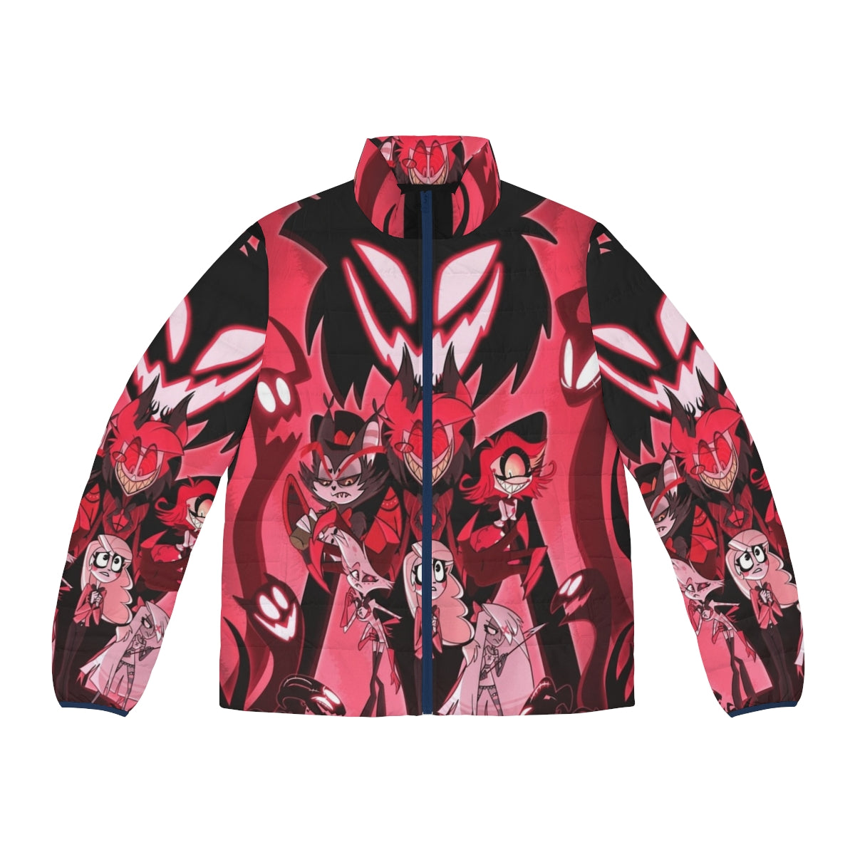 Hazbin Hotel Puffer Jacket with Charlie Magne, Alastor, and Angel Dust