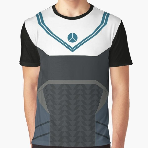 Destiny 2 Hunter class armor graphic design on a t-shirt