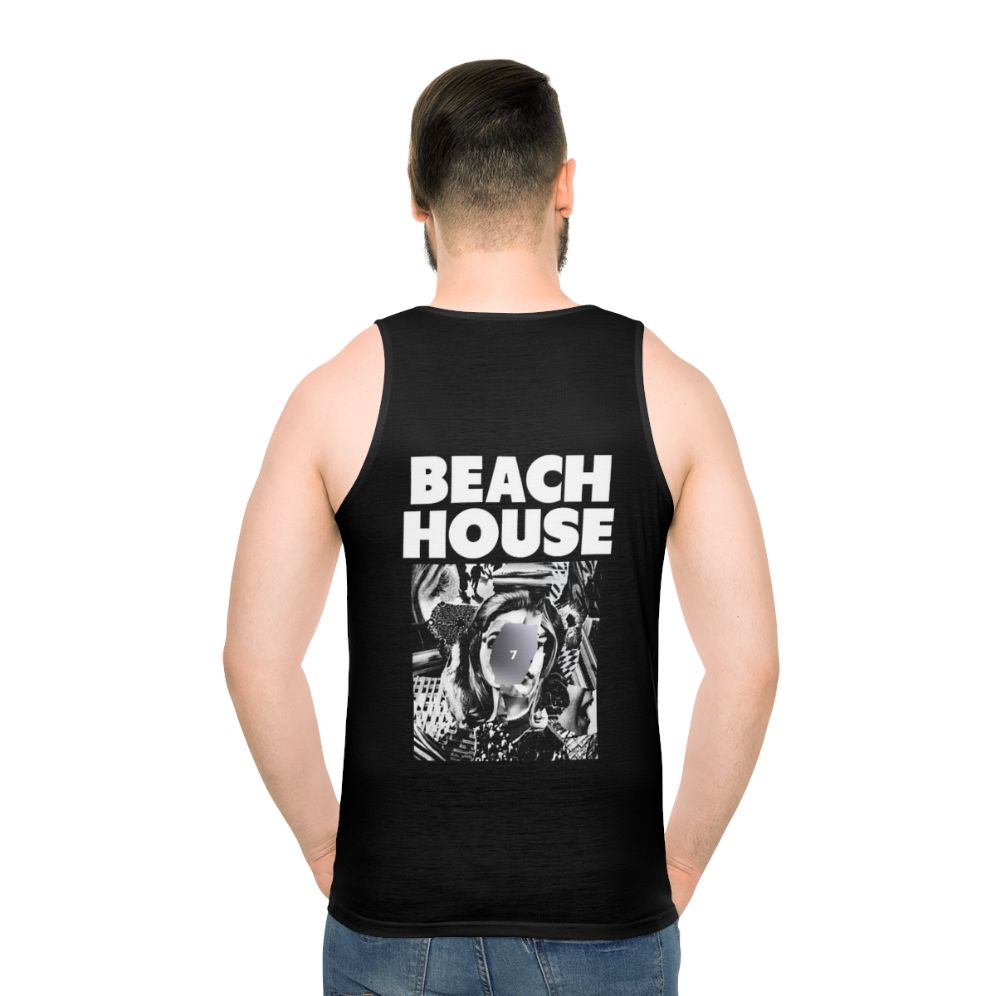 Unisex Beach House Tropical Coastal Tank Top - men back