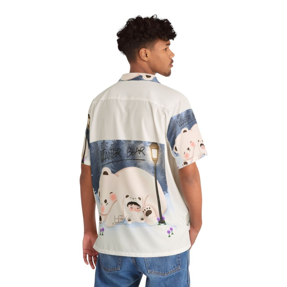 BTS Taehyung Winter Bear Hawaiian Shirt with Chibi Art - People Back