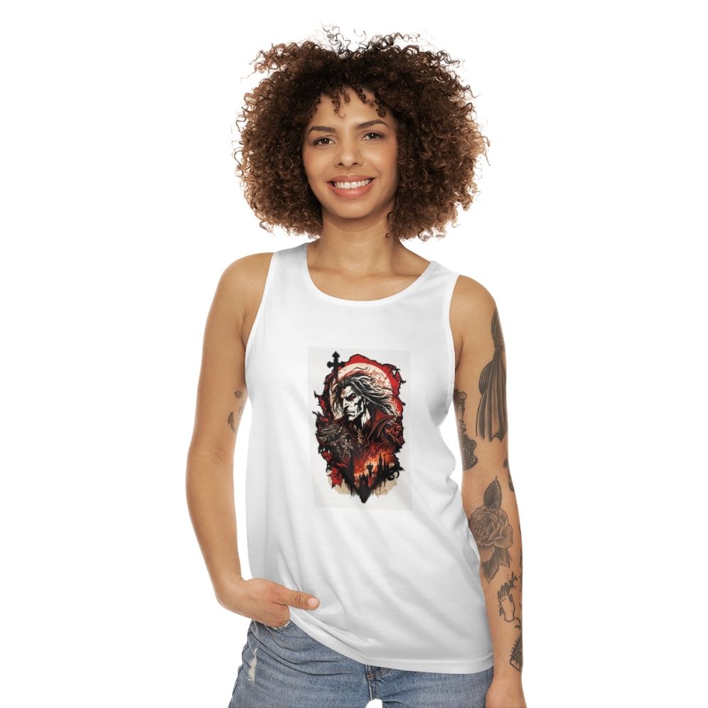 Dracula Castlevania horror gamer unisex tank top - women