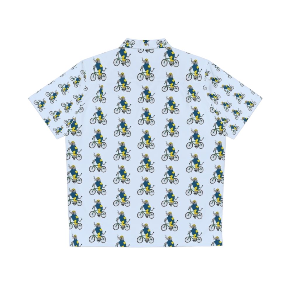 Elephant cycling Hawaiian shirt with bicycle and tropical design - Back