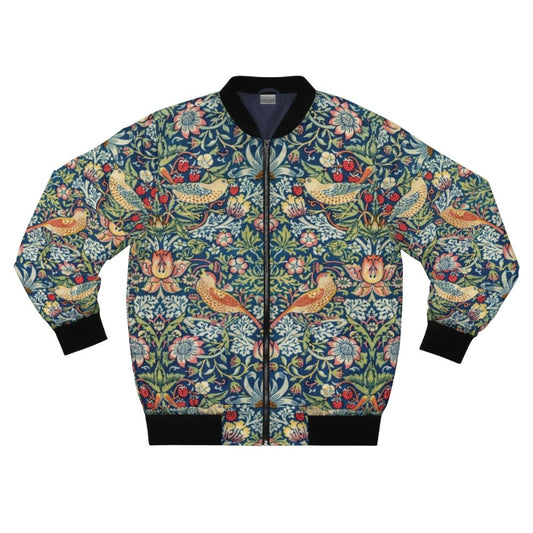 Bomber jacket featuring a floral pattern designed by William Morris