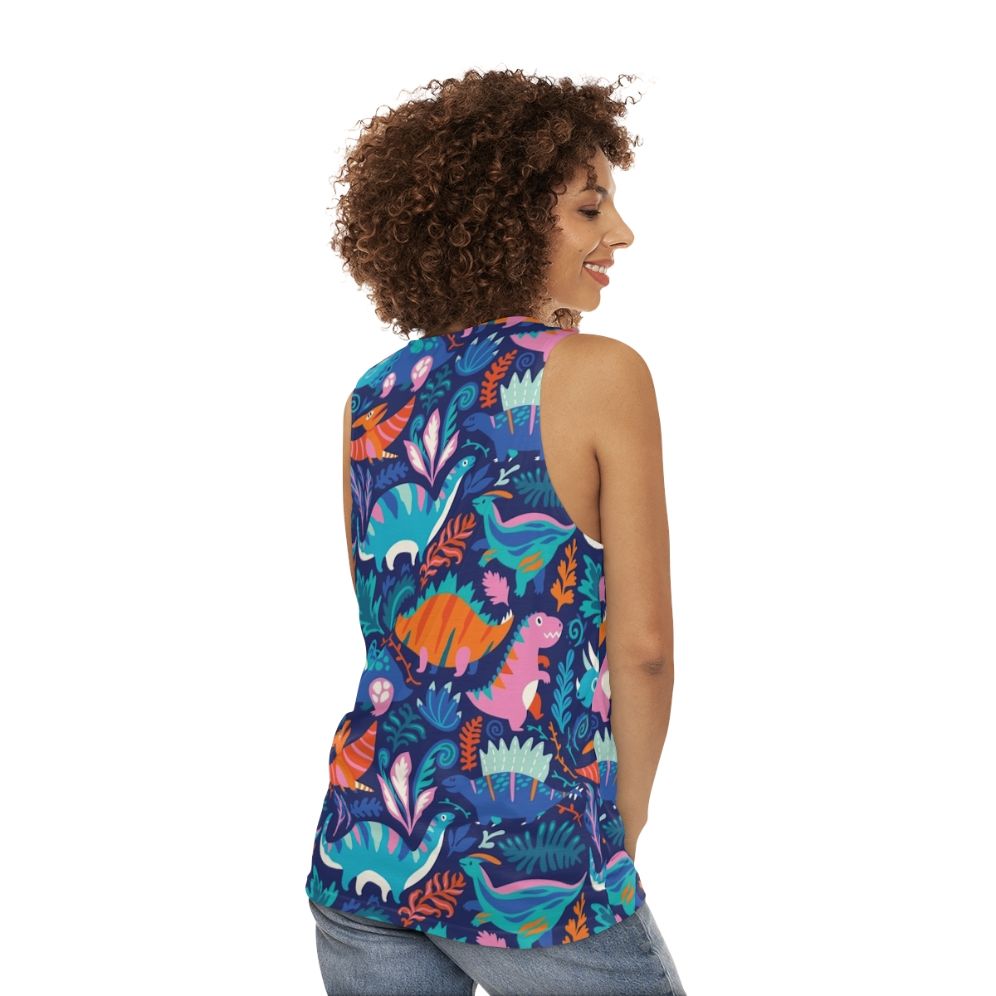 Dino Team 1 Unisex Dinosaur Tank Top - women back