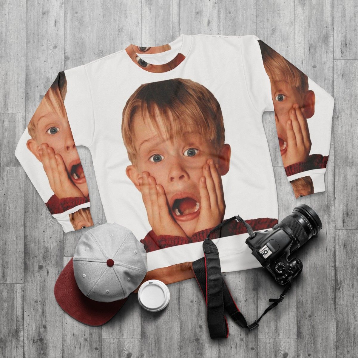 Macauly Culkin Home Alone Christmas Sweatshirt - flat lay