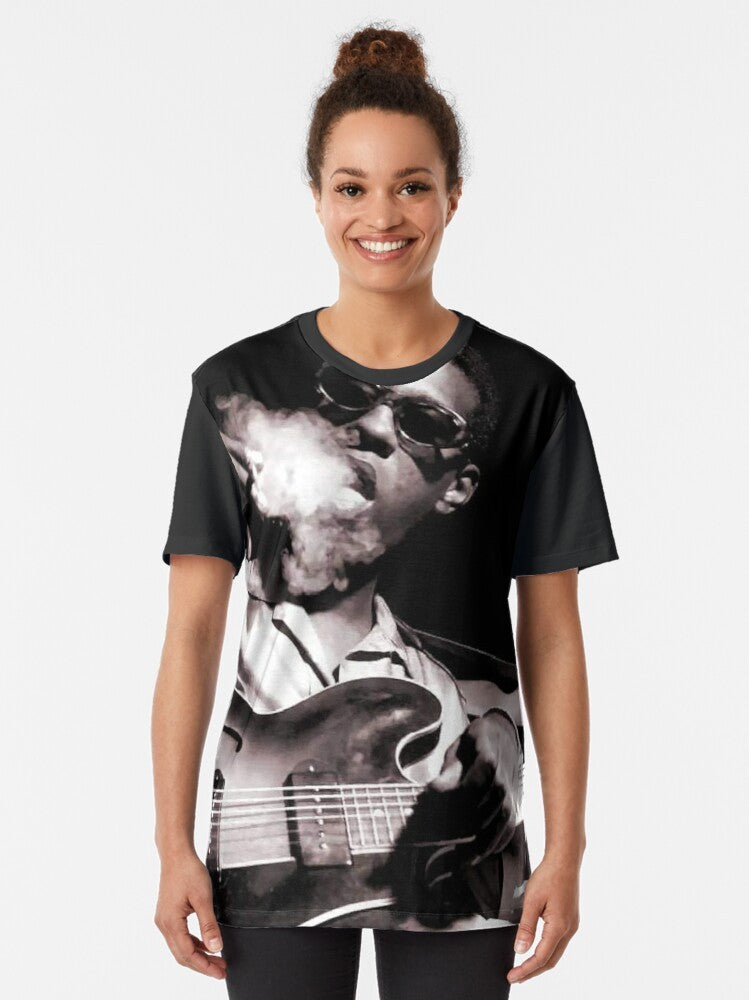 Grant Green Jazz Guitar T-Shirt featuring the iconic jazz musician and Blue Note records - Women