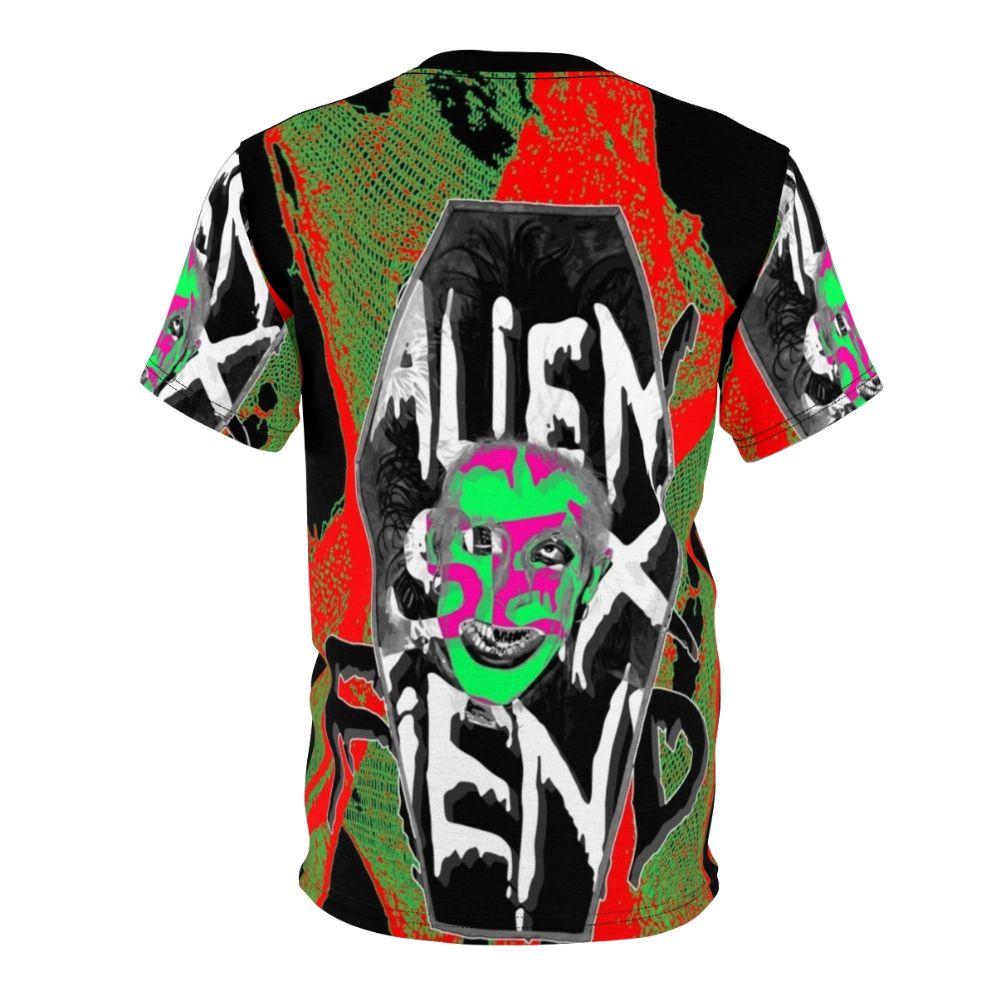 Alien-inspired goth-industrial t-shirt featuring Alien Sex Fiend band logo and graphics - Back