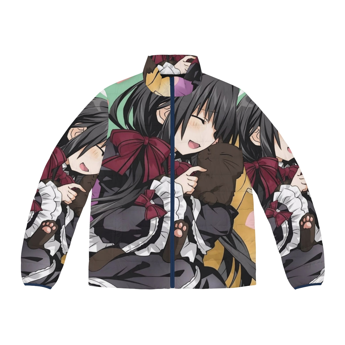 Tokisaki Kurumi Date A Live Anime Puffer Jacket with Kawaii Moe Aesthetic