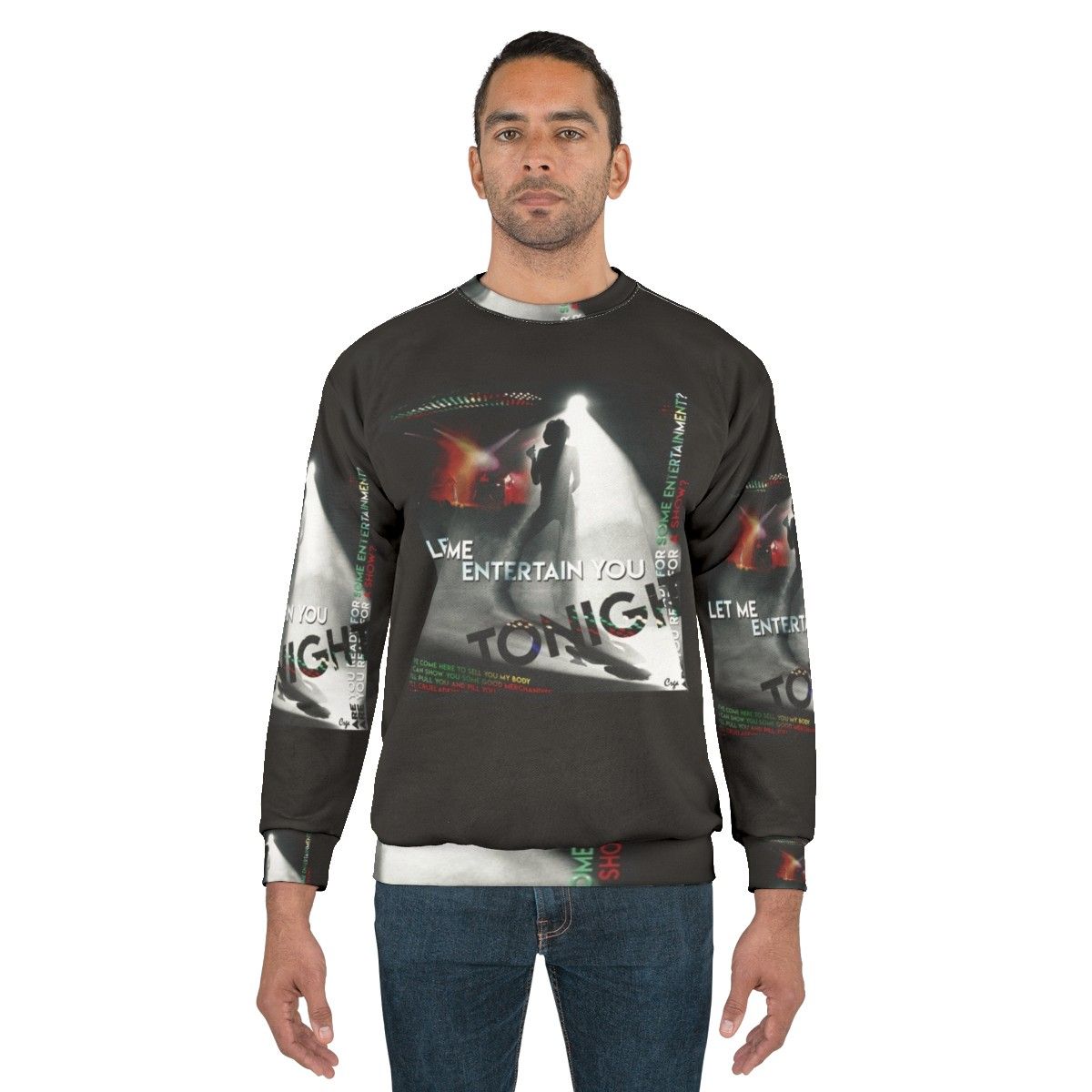 Retro 70s "Let Me Entertain You" Music Lyrics Sweatshirt - men