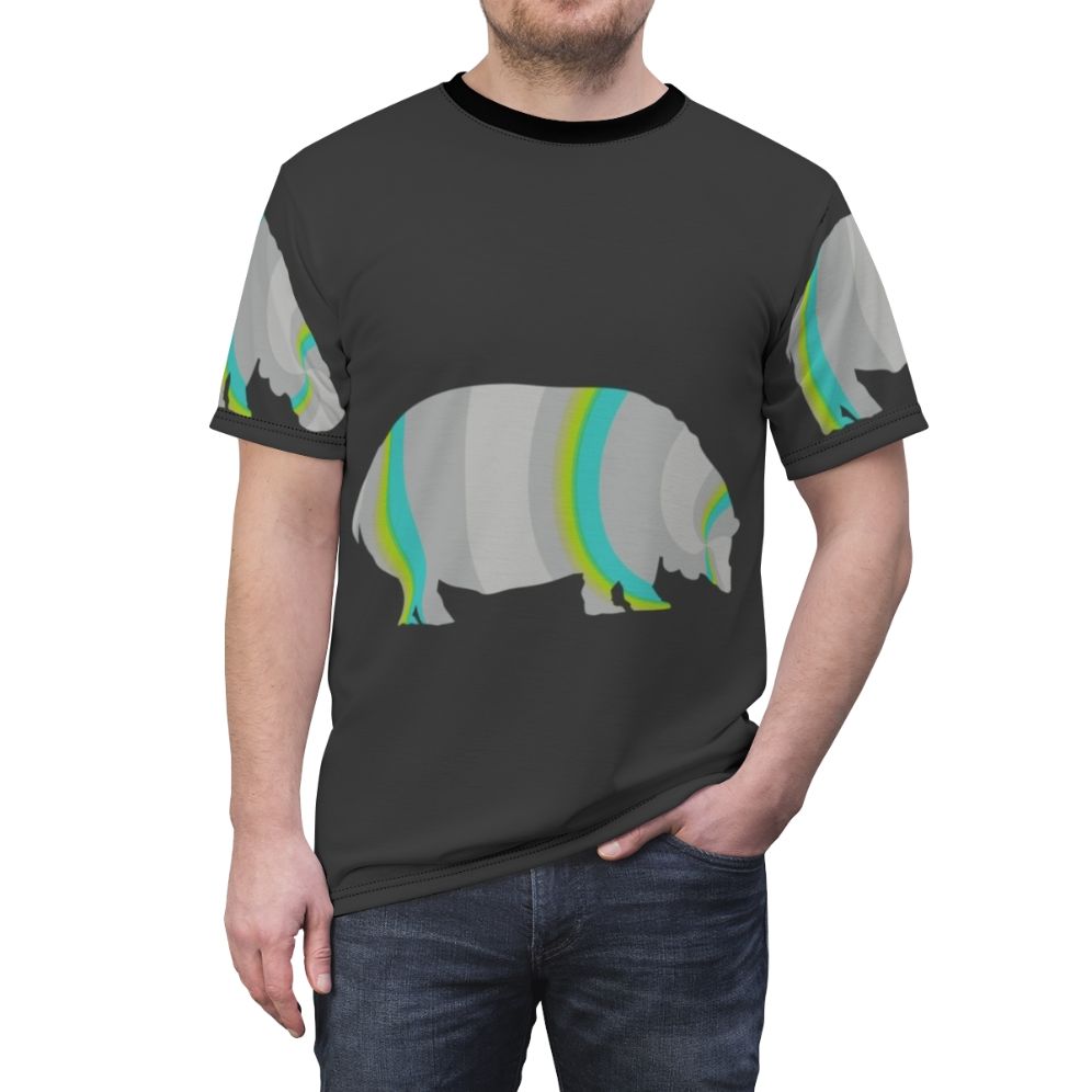 Vibrant Hippo Legendary Animal AOP T-shirt - men front