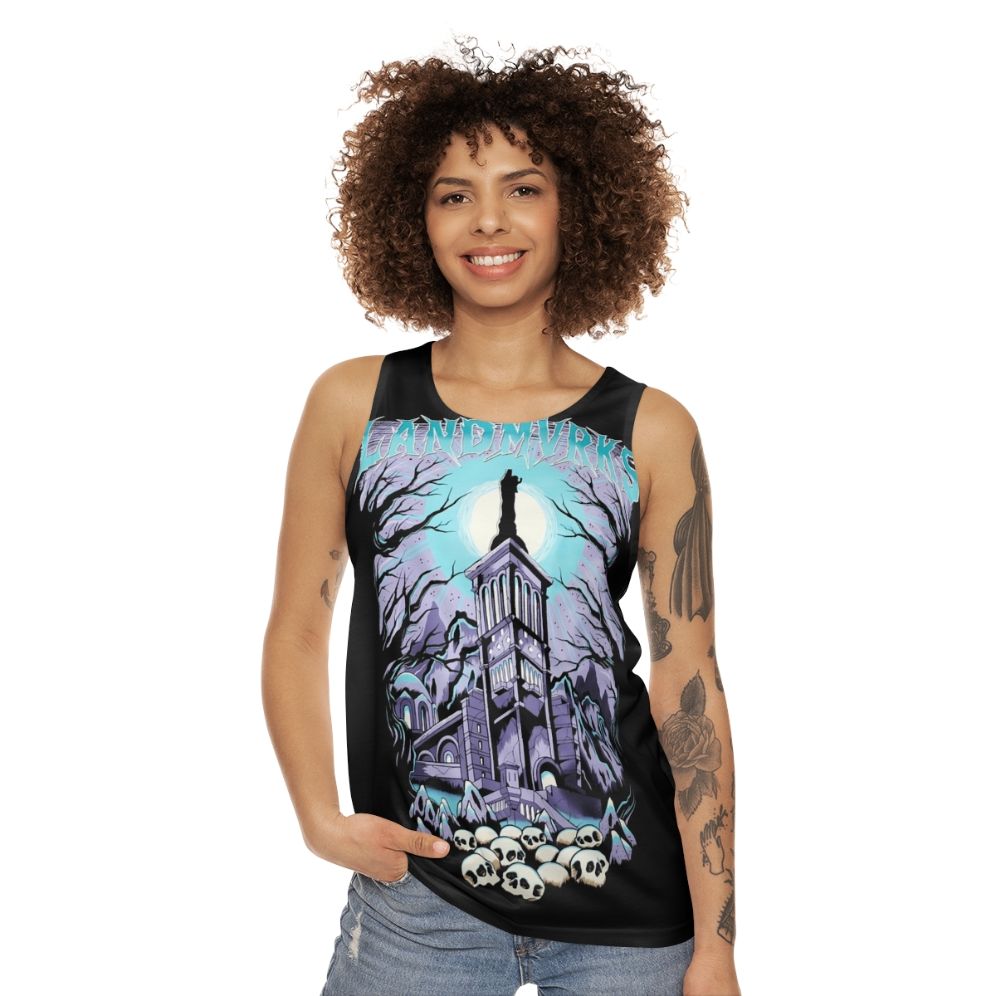 Landmvrks Skull Castle Unisex Heavy Metal Tank Top - women