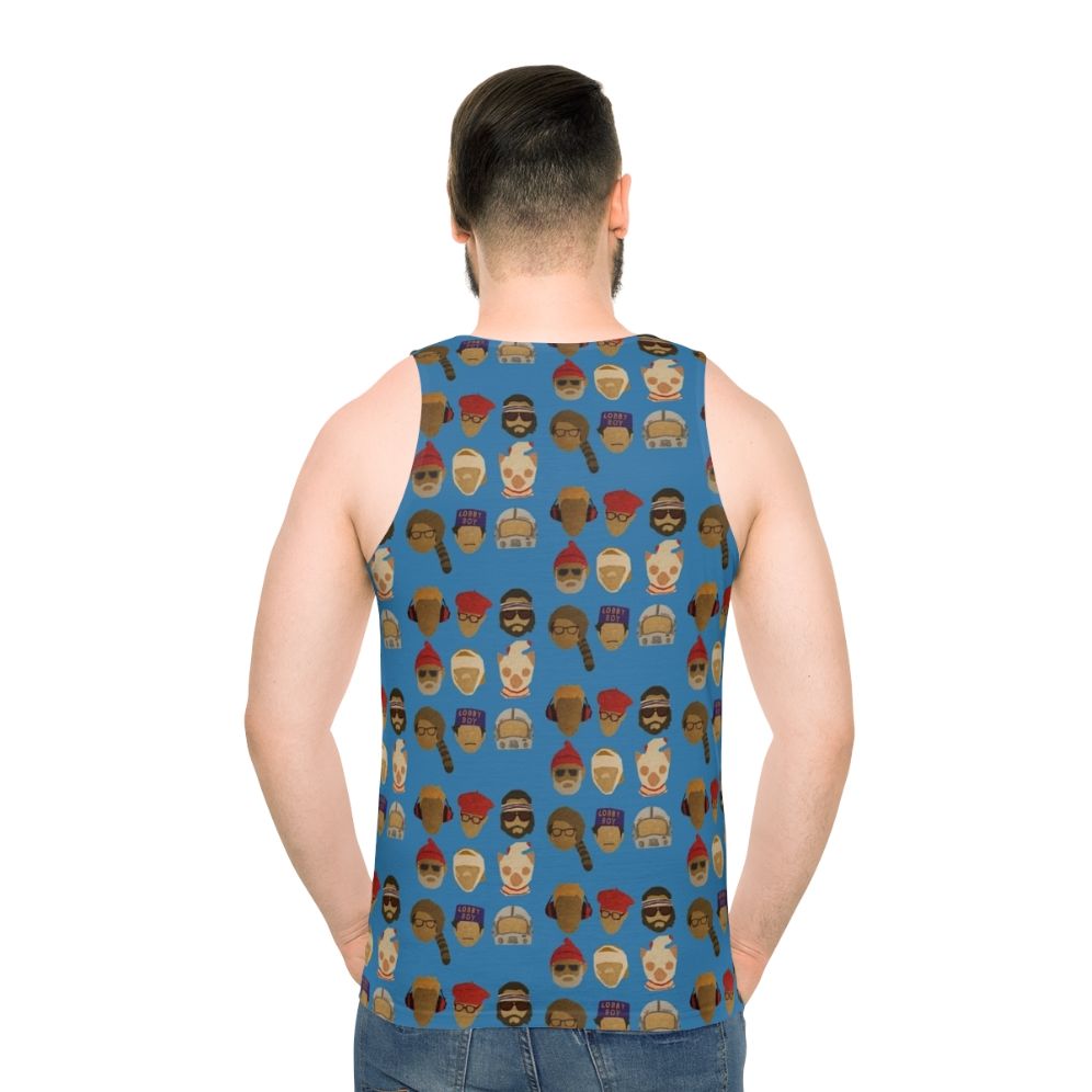 Wes Anderson inspired unisex tank top - men back