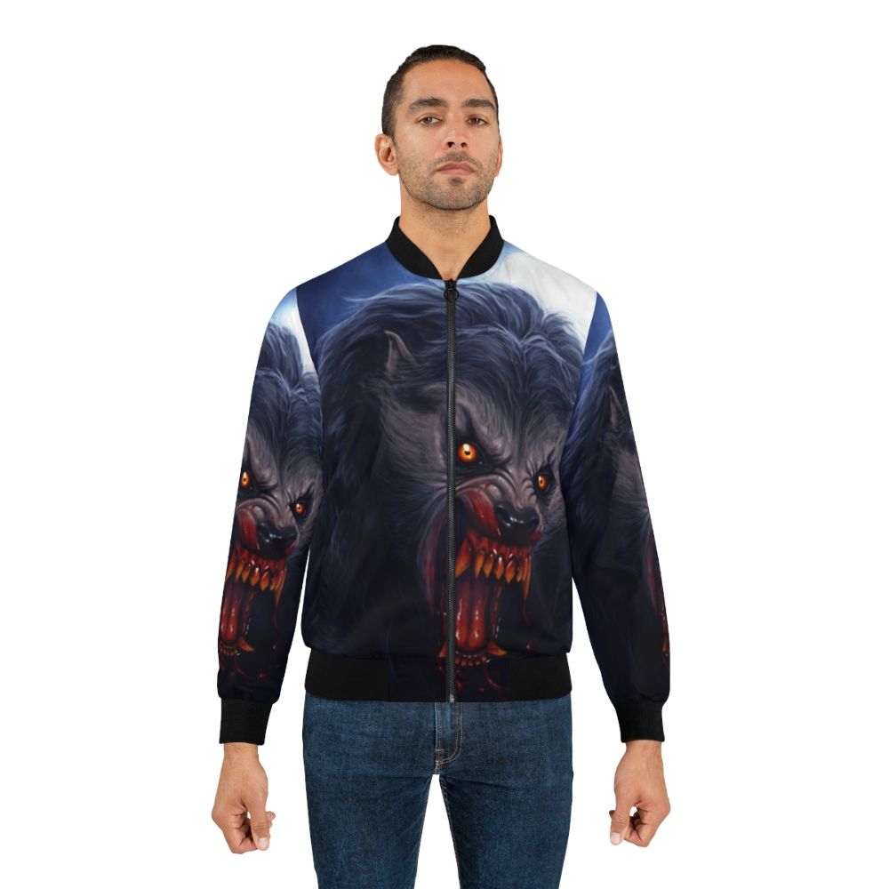 Beware the Moon... Bomber Jacket, featuring a classic American Werewolf in London horror movie design - Lifestyle