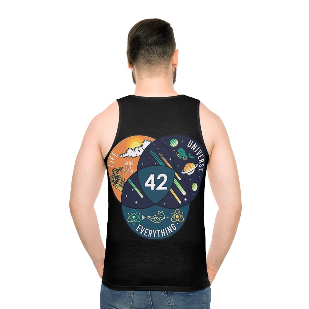 42 Answer to Life, Universe & Everything Unisex Tank Top with Galaxy Design - men back