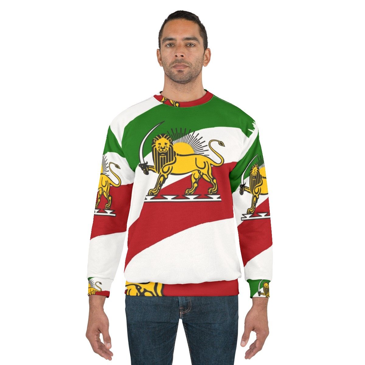 Iranian flag and lion design on a sweatshirt - men