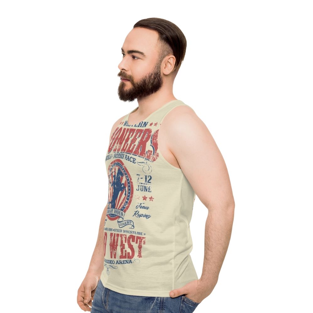 Retro Western Unisex Tank Top - men side