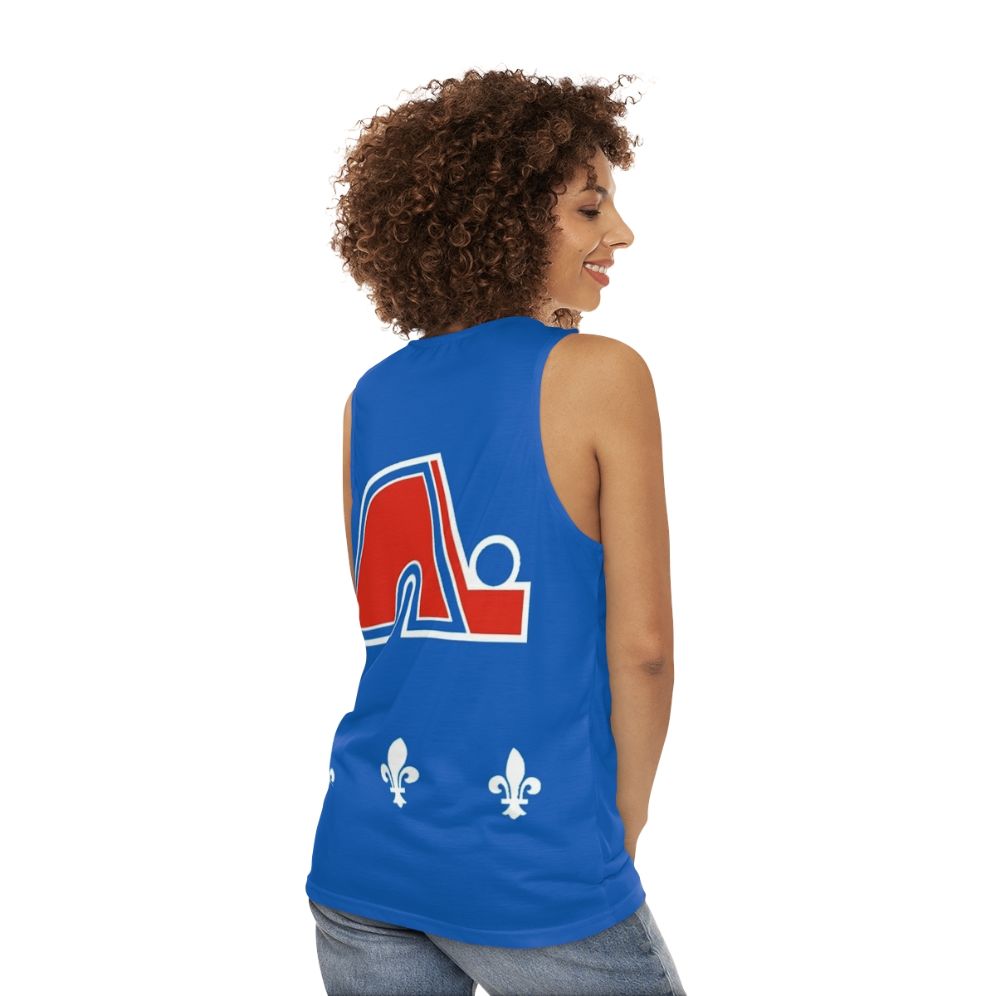 Vintage Quebec Nordiques Retro Hockey Unisex Tank Top - women back