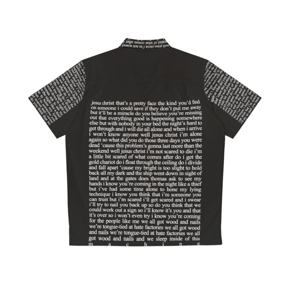 Jesus Christ lyrics Hawaiian shirt with text and graphic design - Back