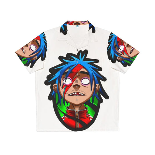 2D Hawaiian Shirt with Gorillaz and David Bowie Inspired Graphics