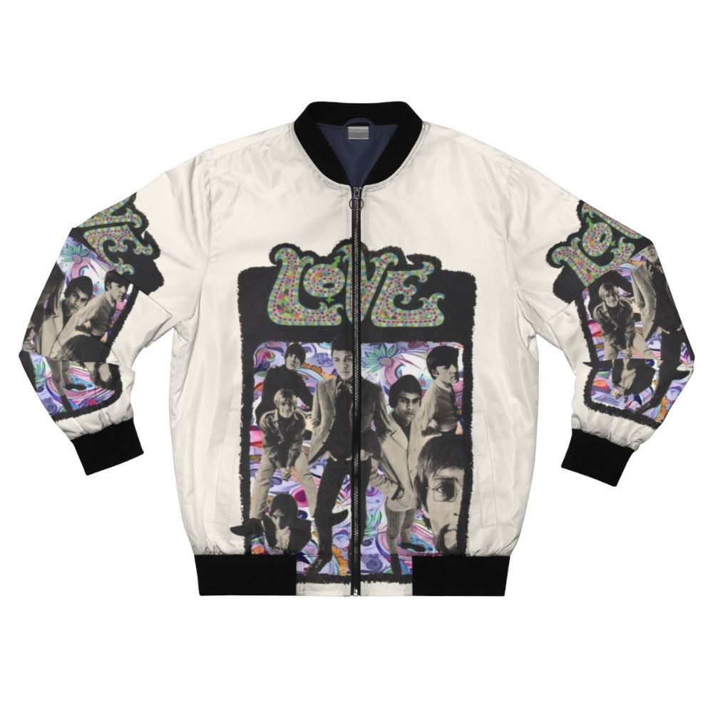 Vintage 1960s psychedelic rock bomber jacket featuring the band Love and founder Arthur Lee