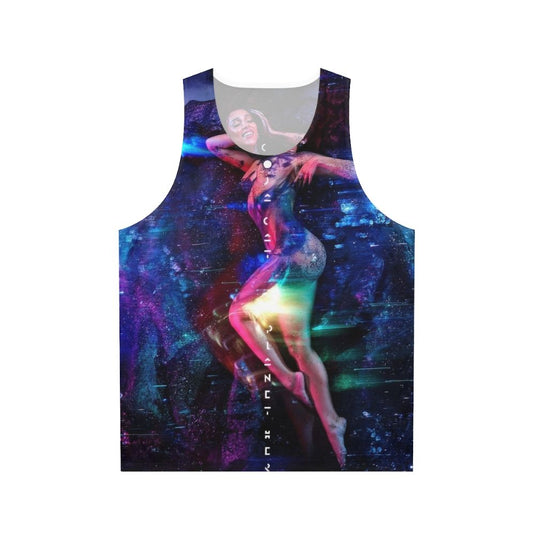 Anime-style cat lover's unisex tank top with "World Cat Love" design