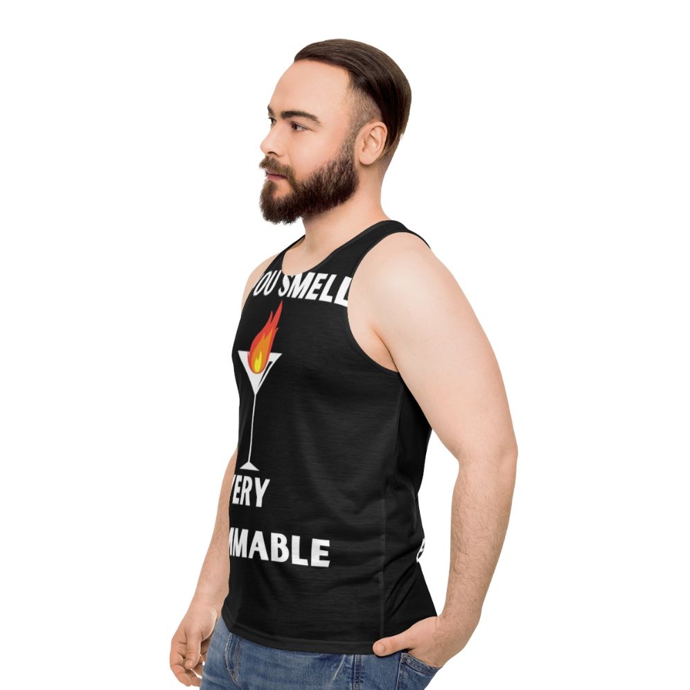 "You Smell Very Flammable" David Rose Schitt's Creek Quotes Unisex Tank Top - men side