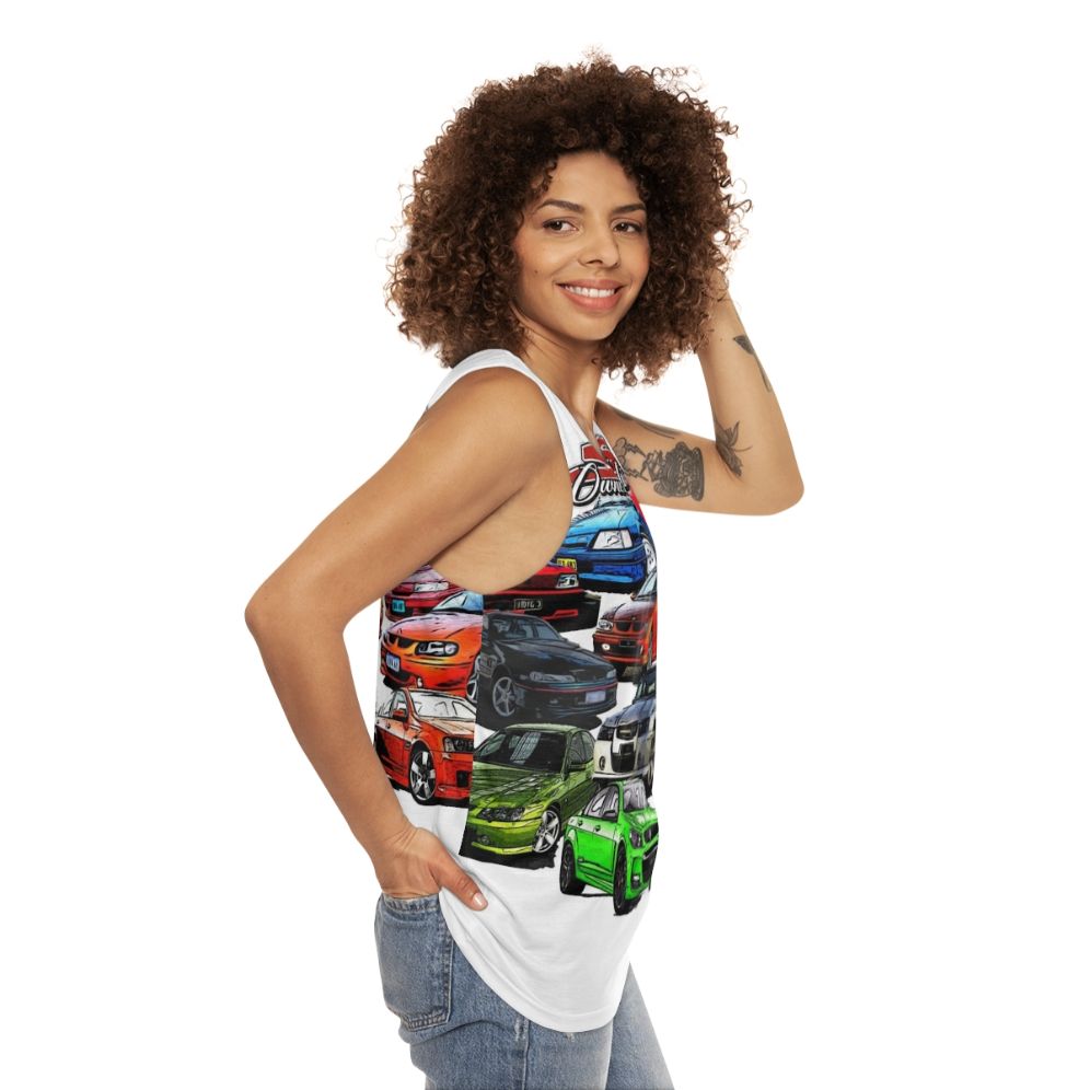 Unisex SS Owner Tank Top for Holden Commodore Enthusiasts - women side