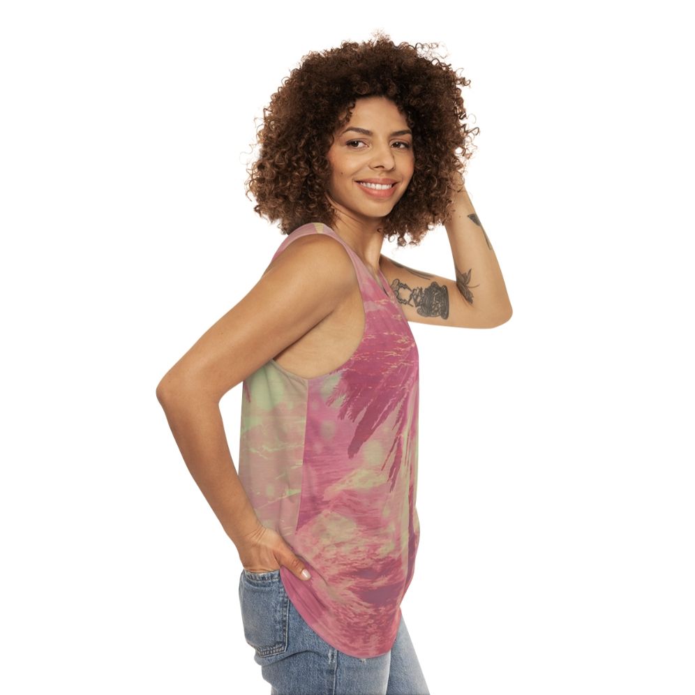 Unisex Loose Fit Graphic Tank Top - women side