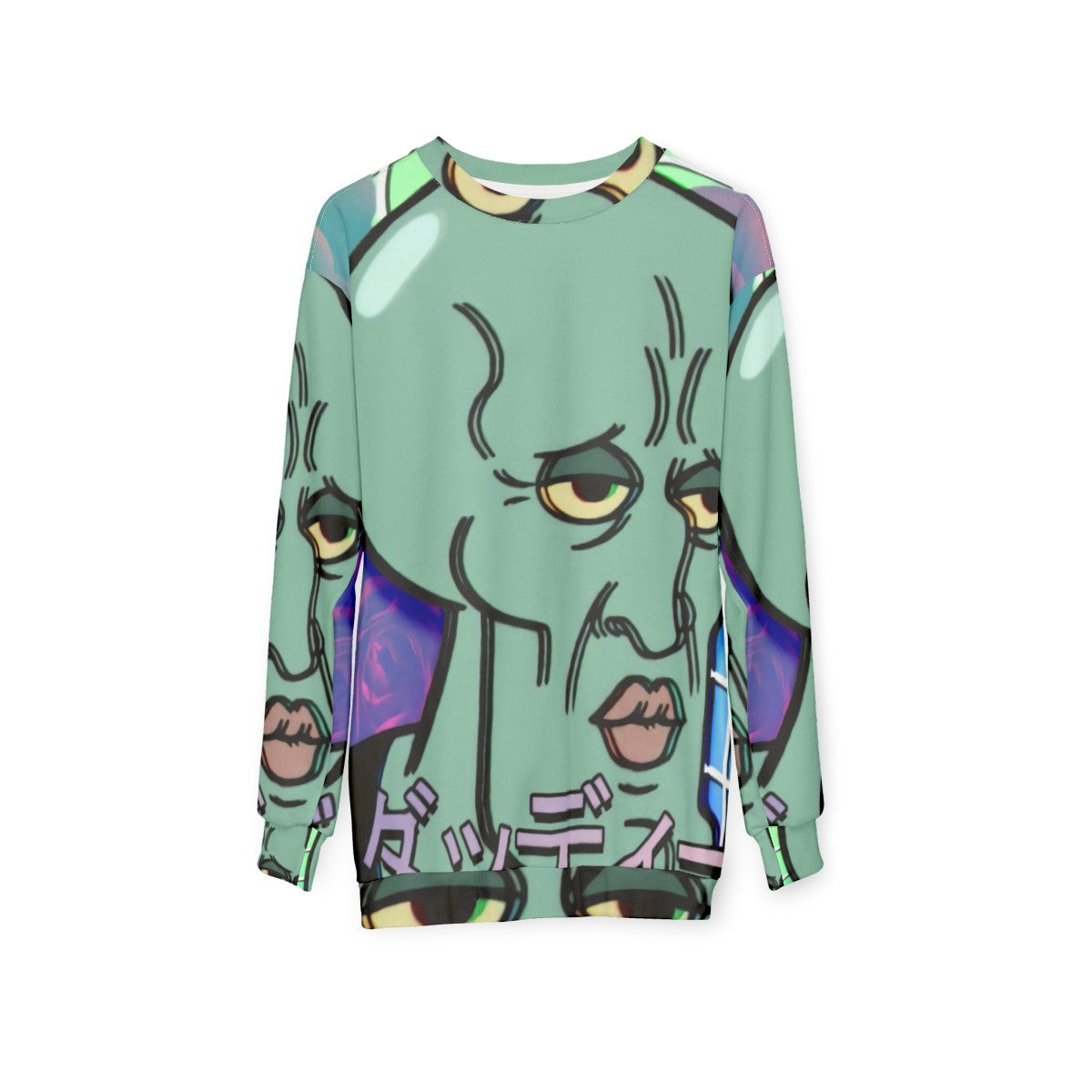 Handsome Squidward Vaporwave Aesthetic Spongebob Sweatshirt - hanging