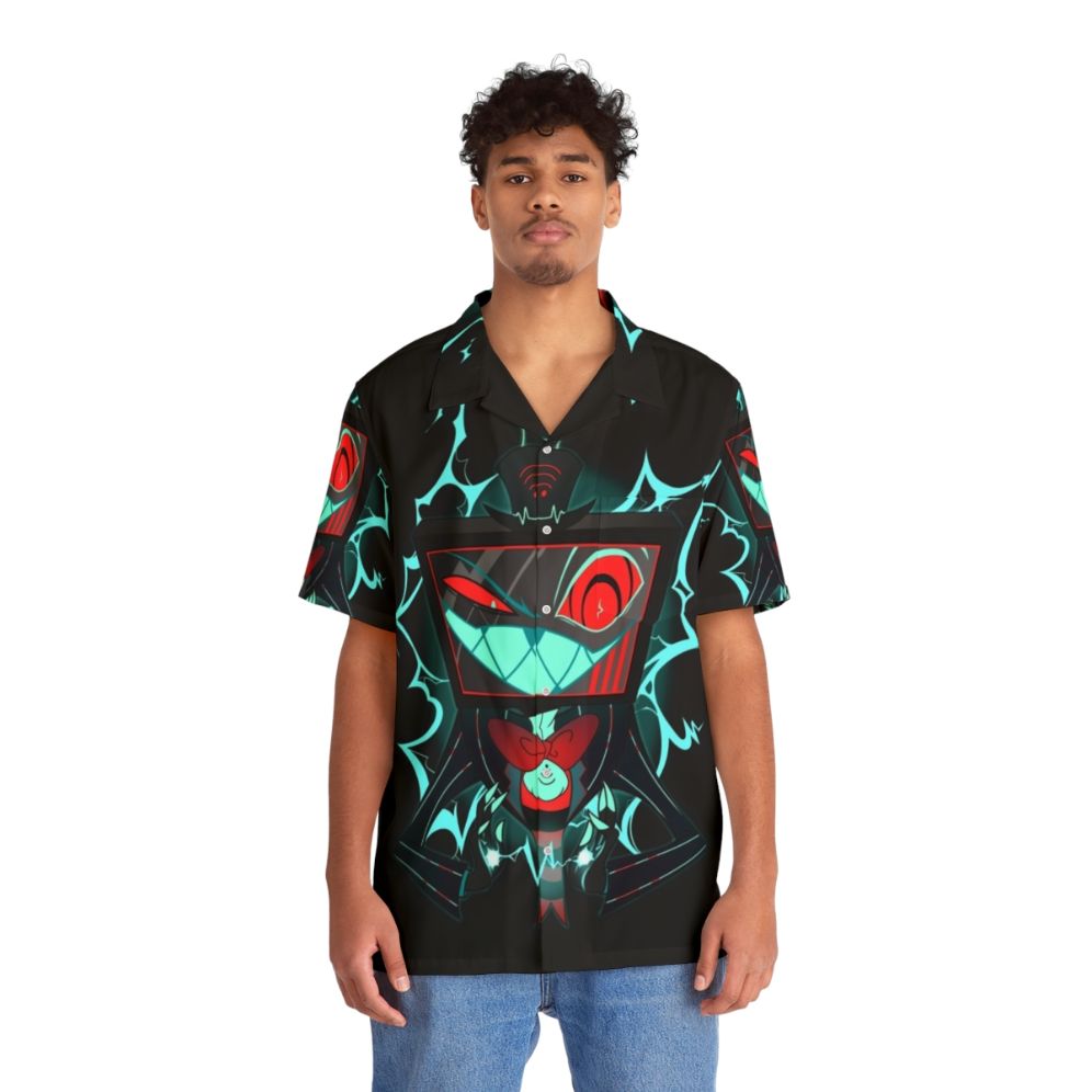 Vox Hawaiian Shirt featuring Hazbin Hotel character designs - People Front