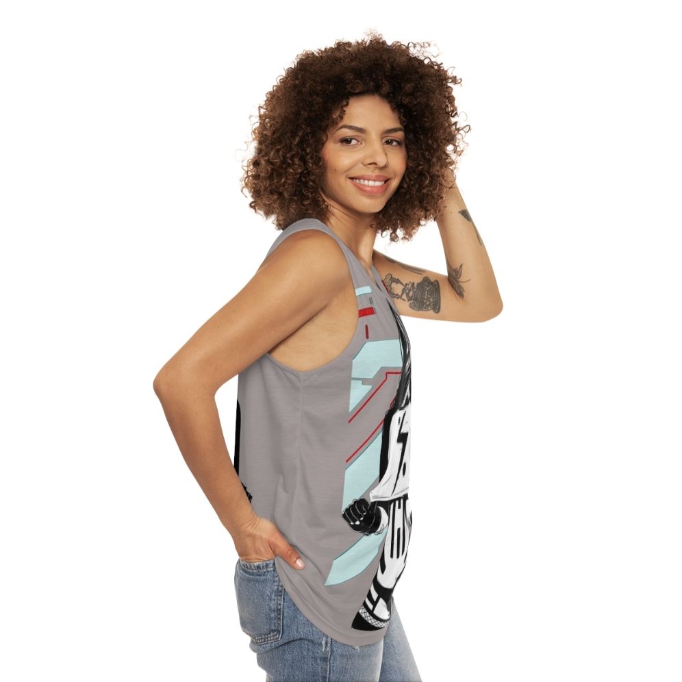 Cyberpunk Cyborg Unisex Futuristic Tank Top - women side