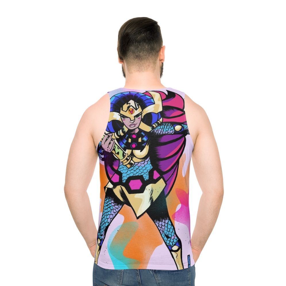 Big Barda female superhero unisex tank top - men back