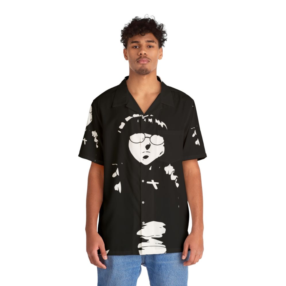 Black Lagoon Roberta Anime-Inspired Dark Minimal Hawaiian Shirt - People Front