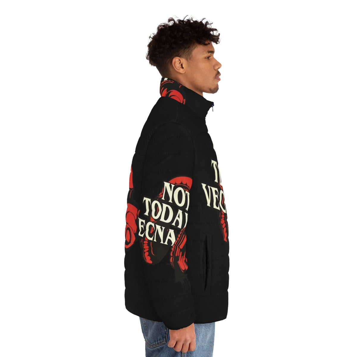 Stranger Things "Not Today Vecna" Retro Puffer Jacket - men side right